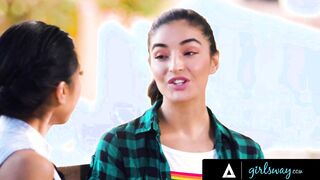 GIRLSWAY - College BFFs Emily Willis & Ember Snow Rough Banged! To Break Their Curse Before Graduation