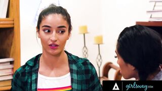GIRLSWAY - College BFFs Emily Willis & Ember Snow Rough Banged! To Break Their Curse Before Graduation