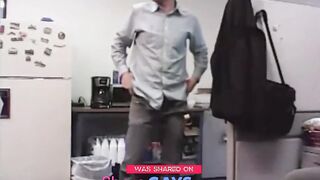 Big-Cocked Dad Strokes at the Office
