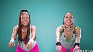 SLAYED Fit hotties Vanna & Alexis banged! each other with vibrators
