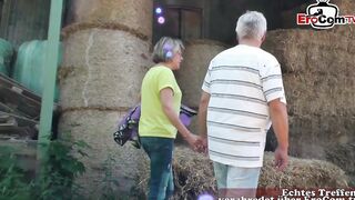 Experienced German ex-wife fucks mature farmer