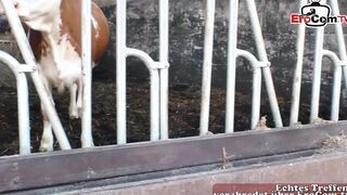 Experienced German ex-wife fucks mature farmer