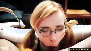 Cute Excellent StepSister Diligently Sucks Dick