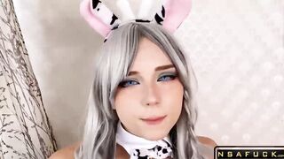 StepSister in a Cow Costume Sucks Dick