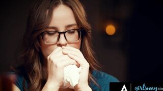 GIRLSWAY - Lonely Woman Cheats On Her Hubby With His Boss' Wifey Angela White During Lovers Dinner