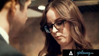 GIRLSWAY - Lonely Woman Cheats On Her Hubby With His Boss' Wifey Angela White During Lovers Dinner