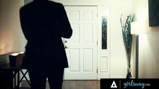 GIRLSWAY - Lonely Woman Cheats On Her Hubby With His Boss' Wifey Angela White During Lovers Dinner