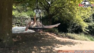 White nylons during public sex with eighteen Amaris