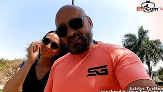 Vacation date with dark haired cougar and sex tourist