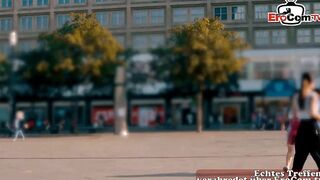 Slender young woman picked up for a nailed seen