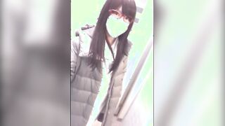 Asian Crossdresser Cums Outside