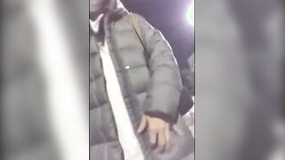 Asian Crossdresser Cums Outside