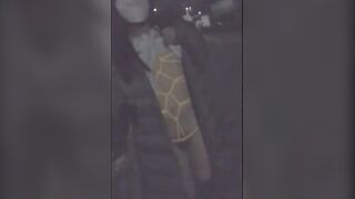 Asian Crossdresser Cums Outside