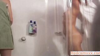 Sexy Stepsisters With Perfect Bodies Secretly Filmed Taking A Shower Together