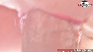 Blonde doll spontaneously fucks outdoor