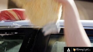 MOMMY'S WOMEN - Sensual Christie Stevens & Her Step Daughter Sexualize Their Vehicle Wash For More Sales
