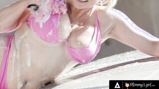 MOMMY'S WOMEN - Sensual Christie Stevens & Her Step Daughter Sexualize Their Vehicle Wash For More Sales