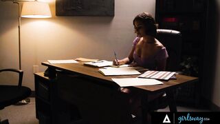 GIRLSWAY - Hidden Federal Agent Forgets Her Main Goal & Fucks The Office Embezzler She Investigating