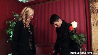 Blonde mom blowing penis