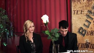 Blonde mom blowing penis