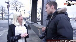 Fake agent convinces blonde Manu Magnum to have sex