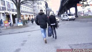 Fake agent convinces blonde Manu Magnum to have sex