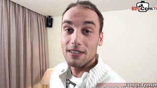 Fake agent convinces blonde Manu Magnum to have sex