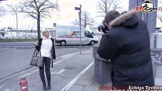 Fake agent convinces blonde Manu Magnum to have sex