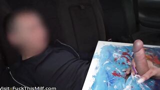 Blonde with super big boobs and a massive ass fucked on the backseat