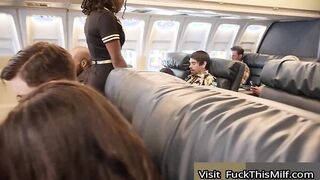 Naughty Girls LaSirena69 & Hazel Grace Go To The Back Of The Plane & Share Lucky's Co