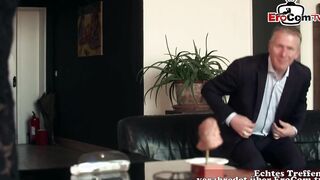 Big Boobed businesswoman seduces employee