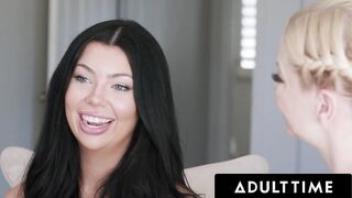 ADULT TIME - Shy Lesbo Serene Siren Loses Lesbo Virginity To Best Friend's Stepmom Holly Day!