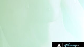 GIRLSWAY - Skinny Blonde Coco Lovelock Has Her Twat Fingering Rough While Waiting For The Laundry