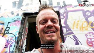 Blonde has a sex date outdoor with a willing dude