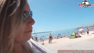 Blonde vacationer fucks public during a casting