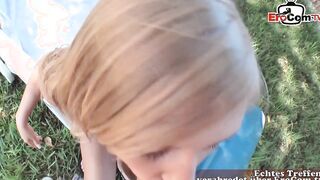 Blonde vacationer fucks public during a casting