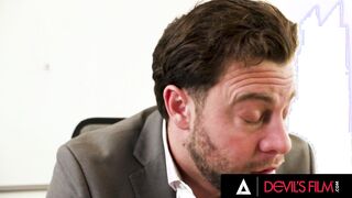 DEVILS TAPE - Vulgar Assistant Gets Her Tight Asshole Plumbed InThe Office By Her Boss's Huge Penis