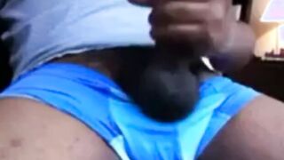 Hung Black Stud Strokes His Big Cock