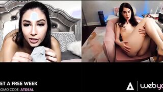 Voluptuous 18 Yo Gianna Dior & Evelyn Claire Have Distant Tape Call Sex For Their First Date