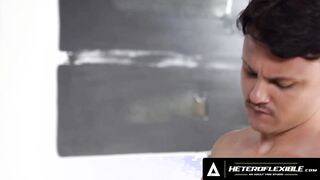 HETEROFLEXIBLE - Enzo Muller Helps Injured Buddy Nate Rose Jerking Off, Ended Up Rides His Dick!