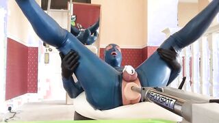 Chastity Anal Fucking Machine for PVC Sissy