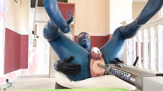 Chastity Anal Fucking Machine for PVC Sissy