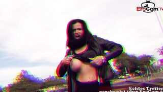 Outside boned with filthy big boobed mom
