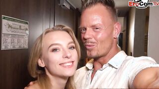 Sweet exchange college girl meets man to screwed