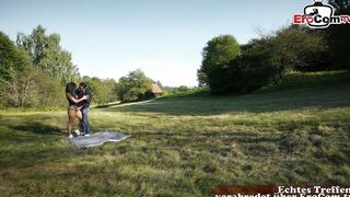 Amateur lovers approached for anal sex outside