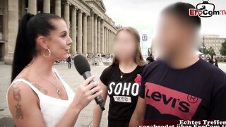 Amateur lovers approached for anal sex outside