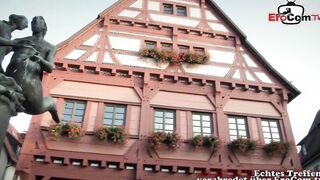 German street casting with turned on MILF