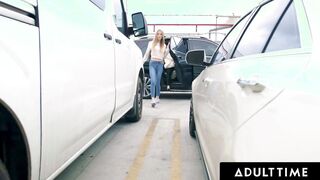 ADULT TIME - OUTDOORS PICKUP! Fem Dom T-Girls Gives PAWG Teens Sophia Burns DOUBLE FACIAL! FETISH three-WAY!