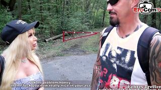 Hubby fucks stranger on Hot blind date public