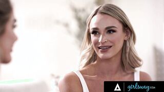 GIRLSWAY - Sexual Emma Hix Is Caught Cheating By Ex April Olsen & Turns The Situation Inside A four-Some
